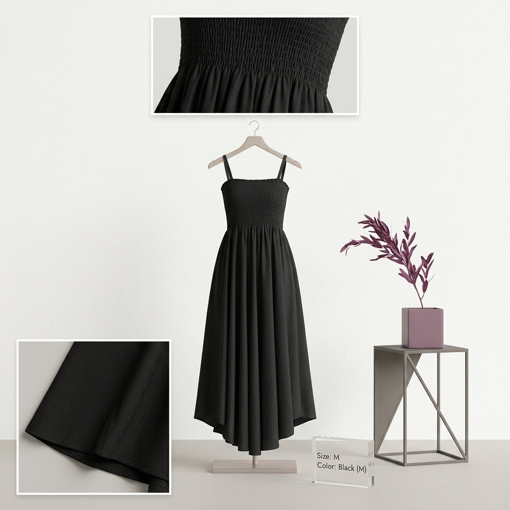 Women Maxi Black Full Length Dress