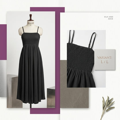 Women Maxi Black Full Length Dress